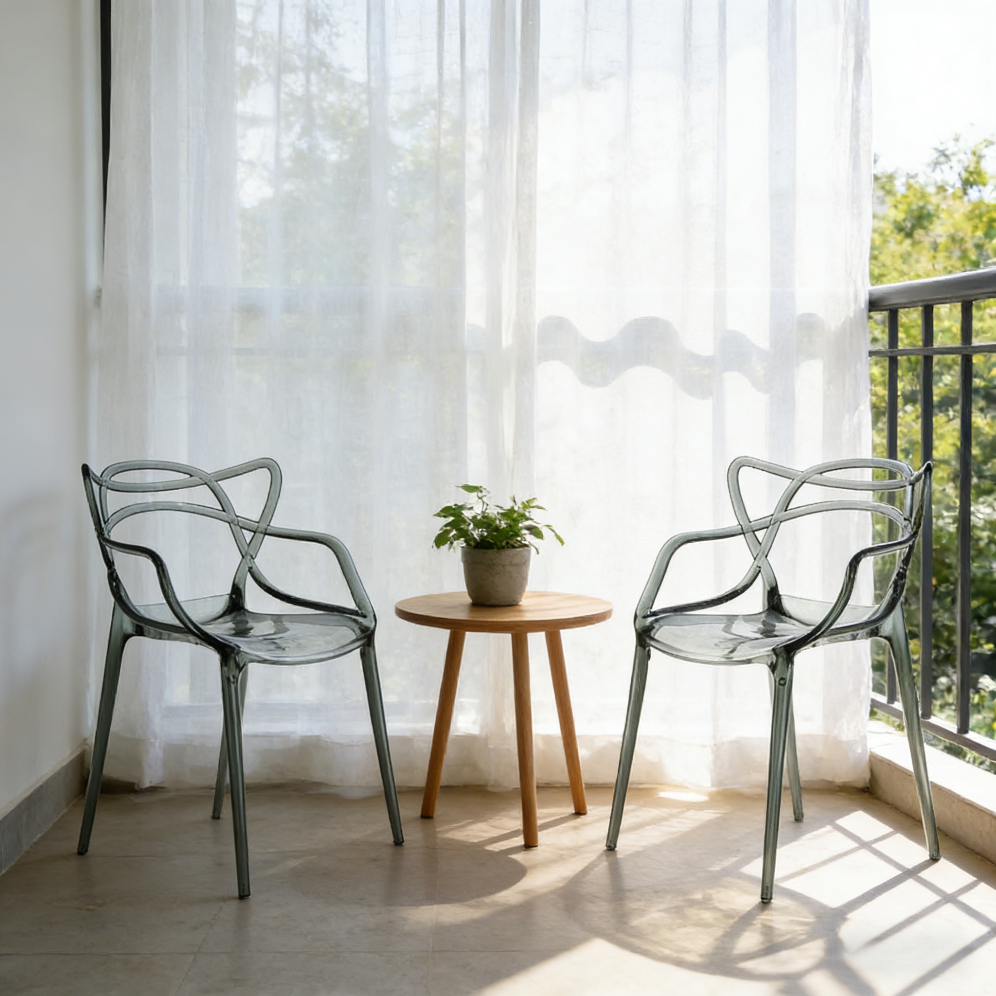 green acrylic dining chair