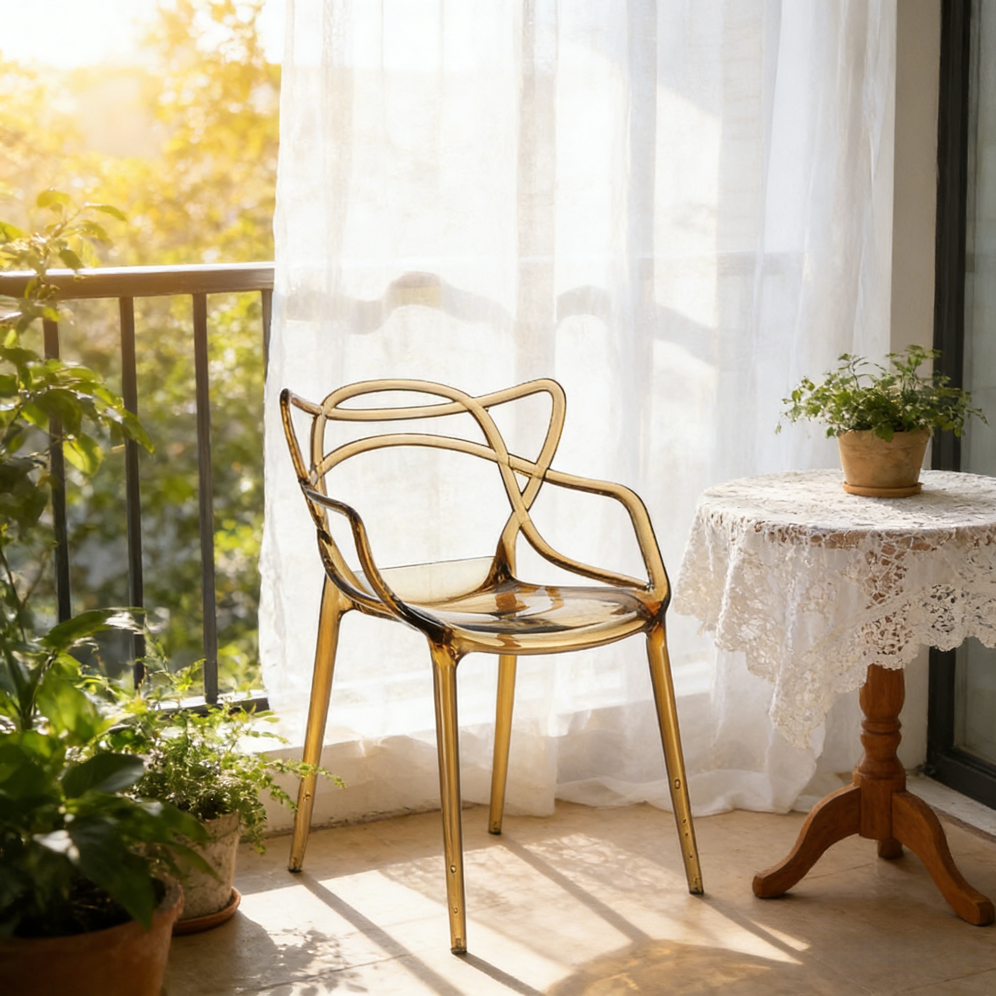 gold acrylic dining chair