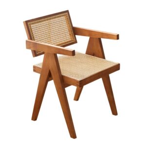 light brown rattan dining chair