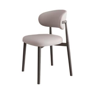 light gray & black leather dining chair