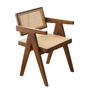 dark brown rattan dining chair