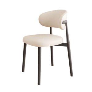 white & black leather dining chair